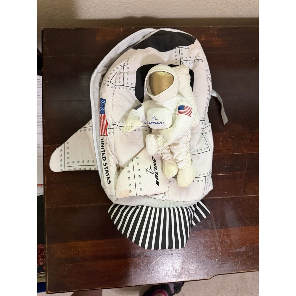 Vintage Boeing Flight Line Astronaut Plush & Cloth Boeing Airplane Bag